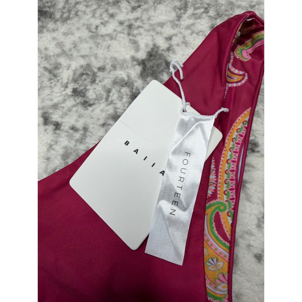 BAIIA Reversible 5-Piece Bikini Magenta Paisley Wrap Women's 14 NEW - Picture 5 of 10